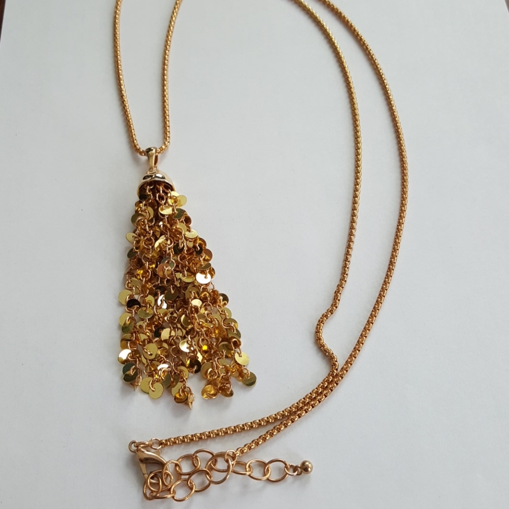Gold long necklace